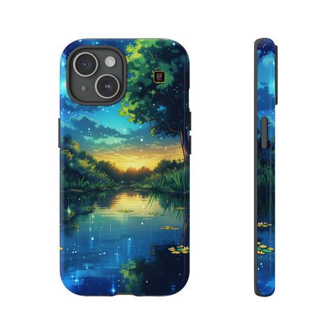 iPhone 14 | 14 Pro | 14 Plus | 14 Pro Max | 15 | 15 Pro | 15 Plus | 15 Pro Max β DreamyNightscape,EnchantedForest,GlowingWaterlilies,StarrySky β front-and-side