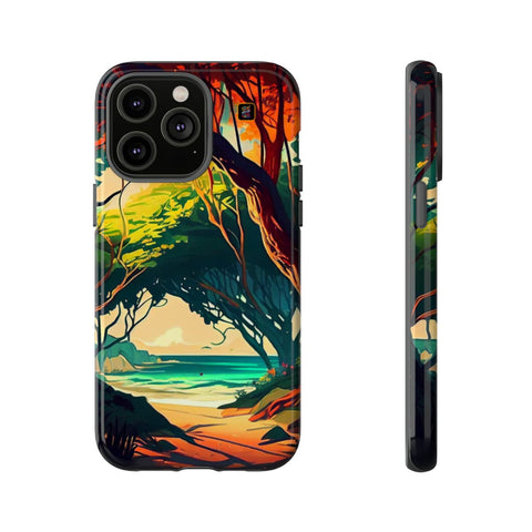 iPhone 14 | 14 Pro | 14 Plus | 14 Pro Max | 15 | 15 Pro | 15 Plus | 15 Pro Max β AnimeBeach,EnchantedForest,TropicalVista,VibrantArtwork β front-and-side