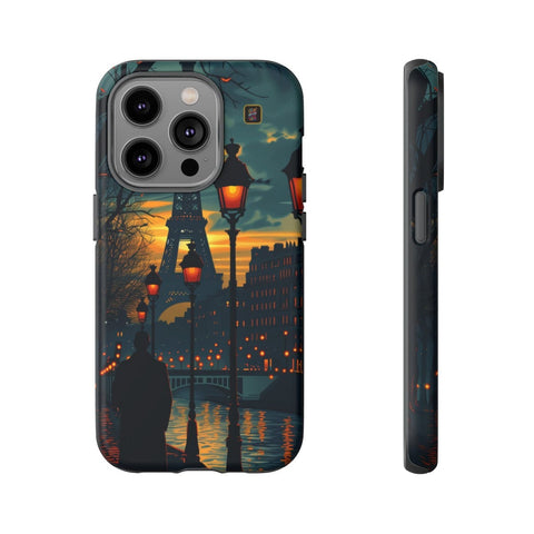iPhone 14 | 14 Pro | 14 Plus | 14 Pro Max | 15 | 15 Pro | 15 Plus | 15 Pro Max β Eiffel,Twilight,Parisian,Streetlamps β front-and-side