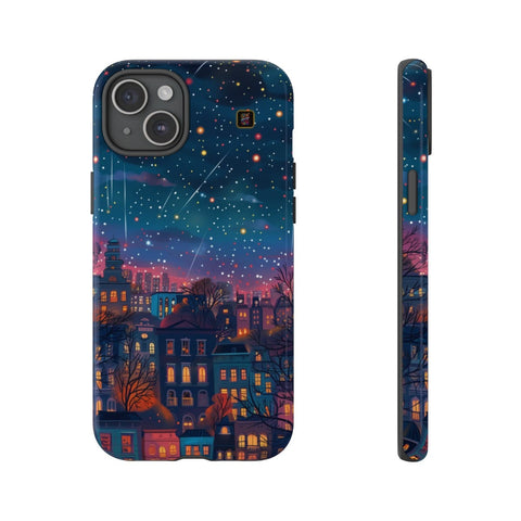 iPhone 14 | 14 Pro | 14 Plus | 14 Pro Max | 15 | 15 Pro | 15 Plus | 15 Pro Max β Buildings,GlowingNight,ShootingStars,Trees β front-and-side