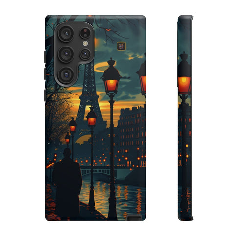 Galaxy S22 | S22 Plus | S22 Ultra | S23 | S23 Plus | S23 Ultra | S24 | S24 Plus | S24 Ultra – Eiffel,Twilight,Parisian,Streetlamps – front-and-side