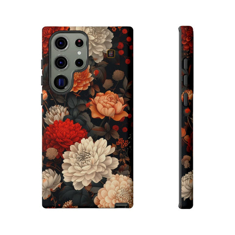 Galaxy S22 | S22 Plus | S22 Ultra | S23 | S23 Plus | S23 Ultra | S24 | S24 Plus | S24 Ultra β CherryBlossoms,Chrysanthemums,FloralWallpaper,IntricateDesign β front-and-side