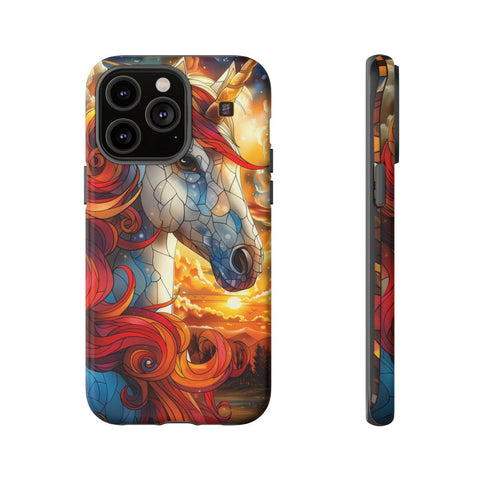 iPhone 14 | 14 Pro | 14 Plus | 14 Pro Max | 15 | 15 Pro | 15 Plus | 15 Pro Max β Enchantment,Fantasy,StainedGlass,Unicorn β front-and-side