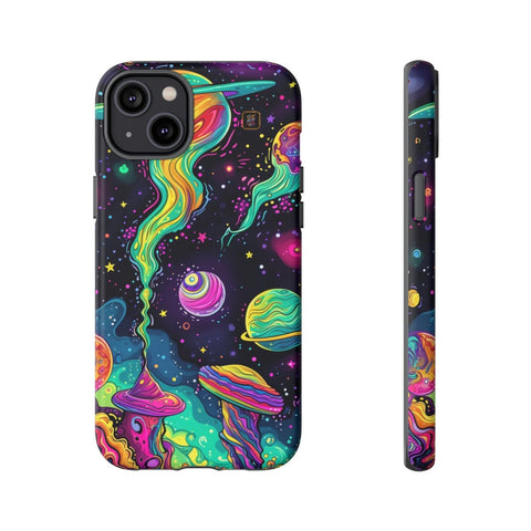 iPhone 14 | 14 Pro | 14 Plus | 14 Pro Max | 15 | 15 Pro | 15 Plus | 15 Pro Max – Cosmic,Enchanted,Planets,Vibrant – front-and-side