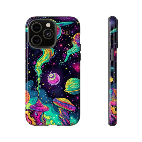 iPhone 14 | 14 Pro | 14 Plus | 14 Pro Max | 15 | 15 Pro | 15 Plus | 15 Pro Max – Cosmic,Enchanted,Planets,Vibrant – front-and-side