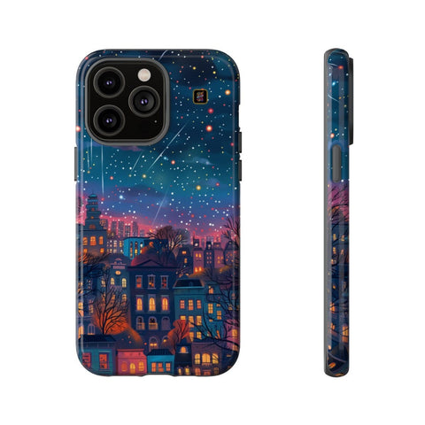 iPhone 14 | 14 Pro | 14 Plus | 14 Pro Max | 15 | 15 Pro | 15 Plus | 15 Pro Max β Buildings,GlowingNight,ShootingStars,Trees β front-and-side