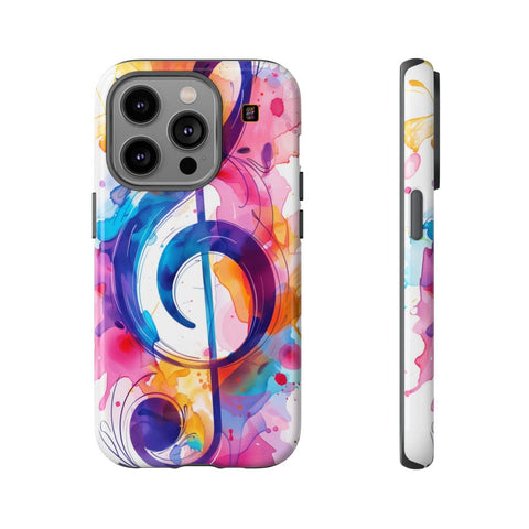 iPhone 14 | 14 Pro | 14 Plus | 14 Pro Max | 15 | 15 Pro | 15 Plus | 15 Pro Max β ArtDeco,ColorSplash,RetroStyle,TrebleClef β front-and-side