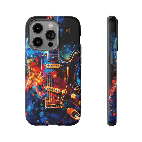 iPhone 14 | 14 Pro | 14 Plus | 14 Pro Max | 15 | 15 Pro | 15 Plus | 15 Pro Max – Abstract,ElectricGuitar,GraffitiArt,Vibrant – front-and-side