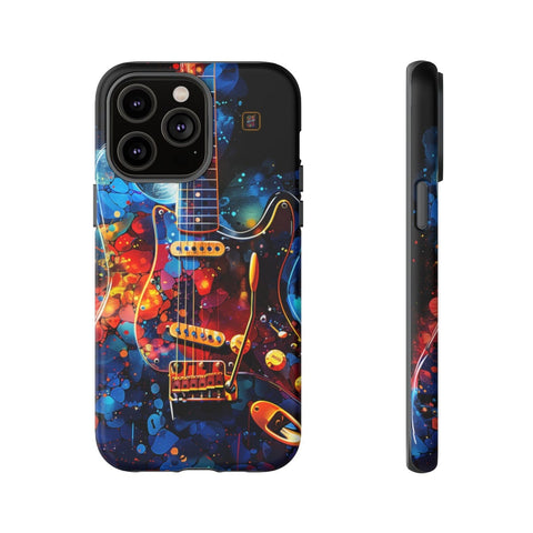 iPhone 14 | 14 Pro | 14 Plus | 14 Pro Max | 15 | 15 Pro | 15 Plus | 15 Pro Max – Abstract,ElectricGuitar,GraffitiArt,Vibrant – front-and-side