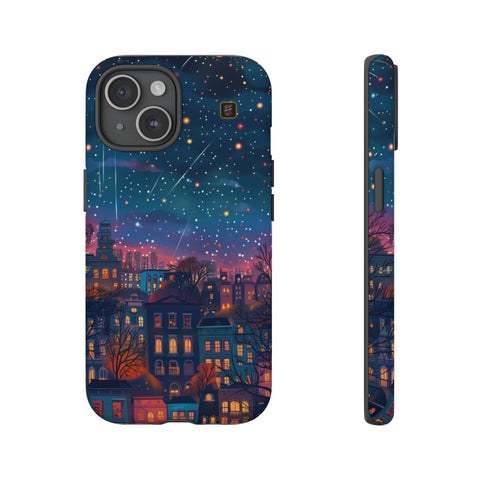 iPhone 14 | 14 Pro | 14 Plus | 14 Pro Max | 15 | 15 Pro | 15 Plus | 15 Pro Max β Buildings,GlowingNight,ShootingStars,Trees β front-and-side