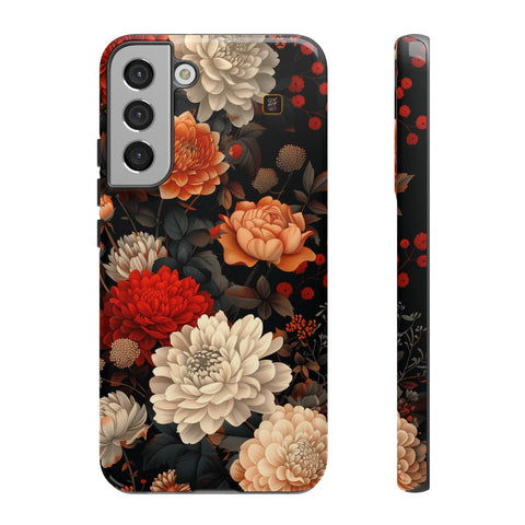 Galaxy S22 | S22 Plus | S22 Ultra | S23 | S23 Plus | S23 Ultra | S24 | S24 Plus | S24 Ultra β CherryBlossoms,Chrysanthemums,FloralWallpaper,IntricateDesign β front-and-side