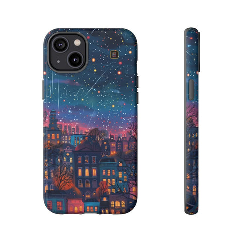 iPhone 14 | 14 Pro | 14 Plus | 14 Pro Max | 15 | 15 Pro | 15 Plus | 15 Pro Max β Buildings,GlowingNight,ShootingStars,Trees β front-and-side