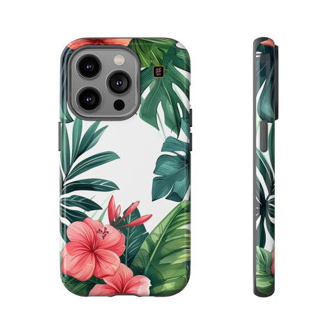 iPhone 14 | 14 Pro | 14 Plus | 14 Pro Max | 15 | 15 Pro | 15 Plus | 15 Pro Max β Botanical,Floral,Hibiscus,Tropical β front-and-side