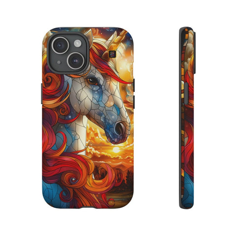 iPhone 14 | 14 Pro | 14 Plus | 14 Pro Max | 15 | 15 Pro | 15 Plus | 15 Pro Max β Enchantment,Fantasy,StainedGlass,Unicorn β front-and-side