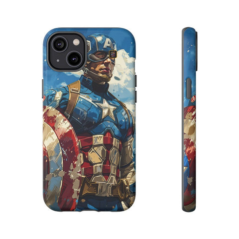 iPhone 14 | 14 Pro | 14 Plus | 14 Pro Max | 15 | 15 Pro | 15 Plus | 15 Pro Max – BlueSky,CaptainAmerica,Dynamic,Shield – front-and-side