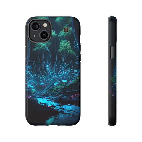 iPhone 14 | 14 Pro | 14 Plus | 14 Pro Max | 15 | 15 Pro | 15 Plus | 15 Pro Max β Bioluminescent,Enchanted,Forest,Mushrooms β front-and-side