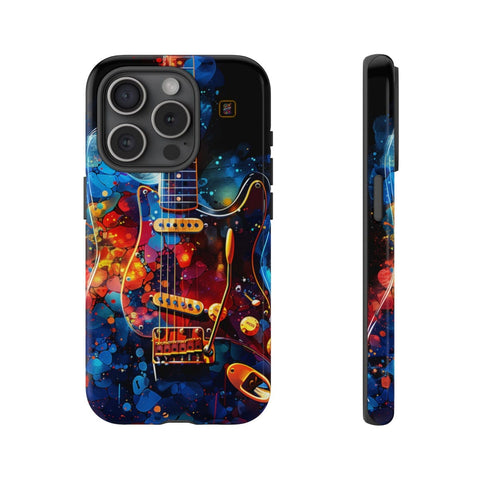 iPhone 14 | 14 Pro | 14 Plus | 14 Pro Max | 15 | 15 Pro | 15 Plus | 15 Pro Max – Abstract,ElectricGuitar,GraffitiArt,Vibrant – front-and-side