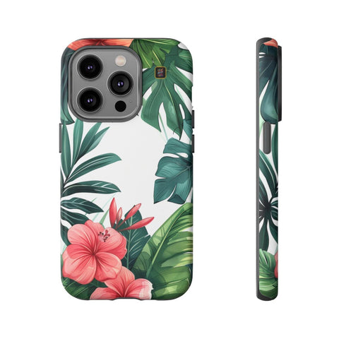 iPhone 14 | 14 Pro | 14 Plus | 14 Pro Max | 15 | 15 Pro | 15 Plus | 15 Pro Max β Botanical,Floral,Hibiscus,Tropical β front-and-side