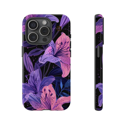 iPhone 14 | 14 Pro | 14 Plus | 14 Pro Max | 15 | 15 Pro | 15 Plus | 15 Pro Max β DarkFantasy,Floral,Intricate,Lilies β front-and-side