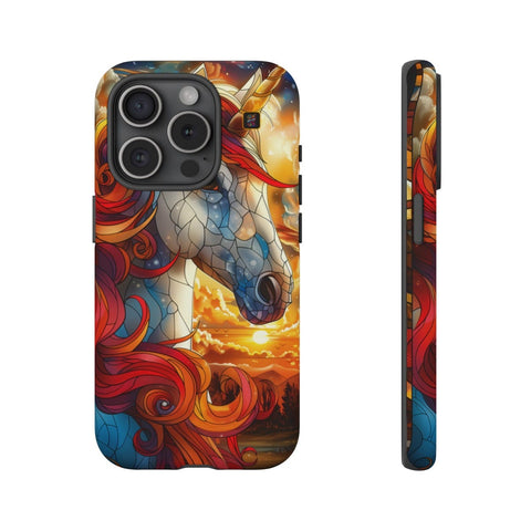 iPhone 14 | 14 Pro | 14 Plus | 14 Pro Max | 15 | 15 Pro | 15 Plus | 15 Pro Max β Enchantment,Fantasy,StainedGlass,Unicorn β front-and-side