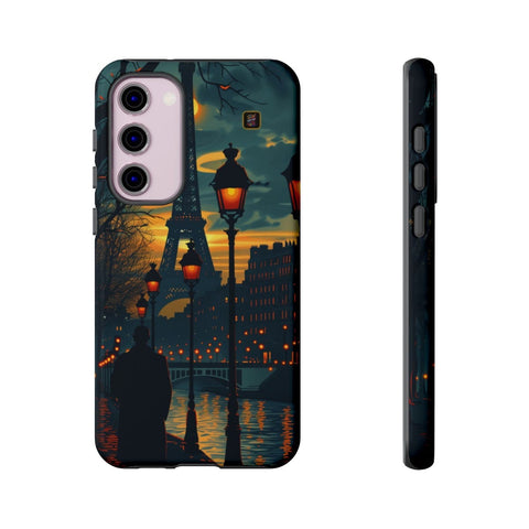 Galaxy S22 | S22 Plus | S22 Ultra | S23 | S23 Plus | S23 Ultra | S24 | S24 Plus | S24 Ultra – Eiffel,Twilight,Parisian,Streetlamps – front-and-side