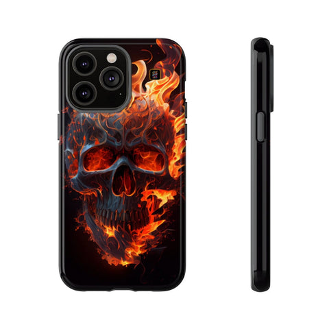 iPhone 14 | 14 Pro | 14 Plus | 14 Pro Max | 15 | 15 Pro | 15 Plus | 15 Pro Max β Blaze,FieryArtwork,Skull,VisualSpectacle β front-and-side
