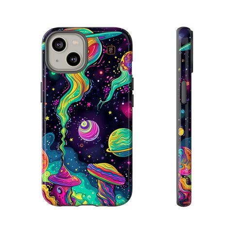 iPhone 14 | 14 Pro | 14 Plus | 14 Pro Max | 15 | 15 Pro | 15 Plus | 15 Pro Max – Cosmic,Enchanted,Planets,Vibrant – front-and-side