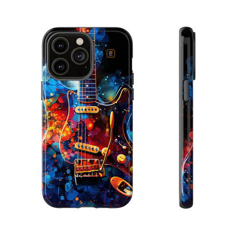 iPhone 14 | 14 Pro | 14 Plus | 14 Pro Max | 15 | 15 Pro | 15 Plus | 15 Pro Max – Abstract,ElectricGuitar,GraffitiArt,Vibrant – front-and-side