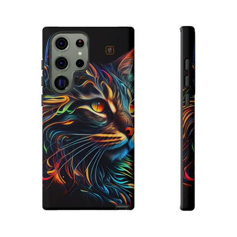 Galaxy S22 | S22 Plus | S22 Ultra | S23 | S23 Plus | S23 Ultra β Abstract,Cat,Colorful,Vibrant β front-and-side