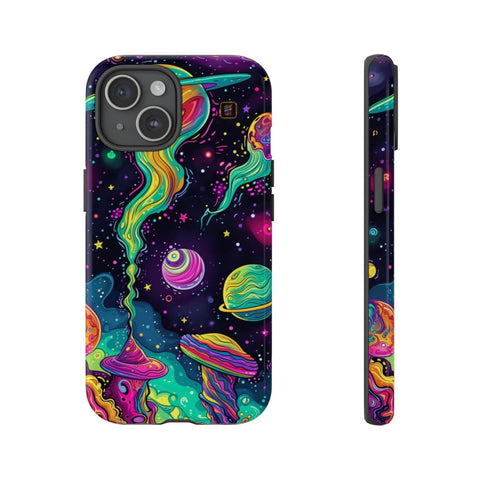 iPhone 14 | 14 Pro | 14 Plus | 14 Pro Max | 15 | 15 Pro | 15 Plus | 15 Pro Max – Cosmic,Enchanted,Planets,Vibrant – front-and-side