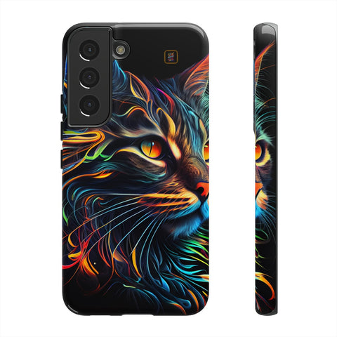 Galaxy S22 | S22 Plus | S22 Ultra | S23 | S23 Plus | S23 Ultra β Abstract,Cat,Colorful,Vibrant β front-and-side