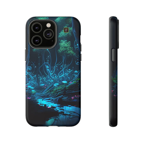 iPhone 14 | 14 Pro | 14 Plus | 14 Pro Max | 15 | 15 Pro | 15 Plus | 15 Pro Max β Bioluminescent,Enchanted,Forest,Mushrooms β front-and-side