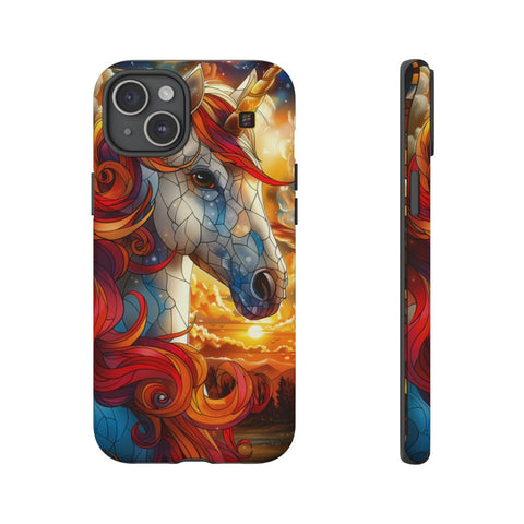 iPhone 14 | 14 Pro | 14 Plus | 14 Pro Max | 15 | 15 Pro | 15 Plus | 15 Pro Max β Enchantment,Fantasy,StainedGlass,Unicorn β front-and-side