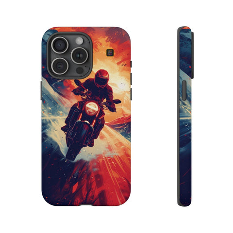 iPhone 14 | 14 Pro | 14 Plus | 14 Pro Max | 15 | 15 Pro | 15 Plus | 15 Pro Max β Adventure,Motorcycle,Sunset,Vector β front-and-side