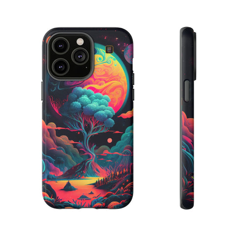 iPhone 14 | 14 Pro | 14 Plus | 14 Pro Max | 15 | 15 Pro | 15 Plus | 15 Pro Max – Artistic,CosmicTree,Harmony,Vibrant – front-and-side