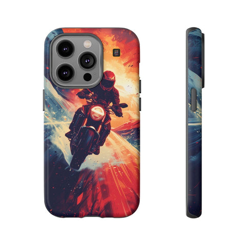 iPhone 14 | 14 Pro | 14 Plus | 14 Pro Max | 15 | 15 Pro | 15 Plus | 15 Pro Max β Adventure,Motorcycle,Sunset,Vector β front-and-side