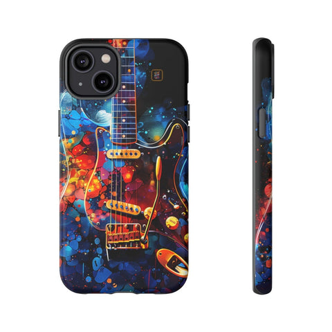 iPhone 14 | 14 Pro | 14 Plus | 14 Pro Max | 15 | 15 Pro | 15 Plus | 15 Pro Max – Abstract,ElectricGuitar,GraffitiArt,Vibrant – front-and-side