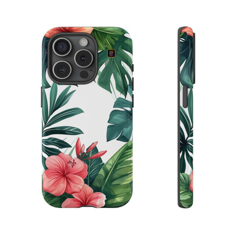 iPhone 14 | 14 Pro | 14 Plus | 14 Pro Max | 15 | 15 Pro | 15 Plus | 15 Pro Max β Botanical,Floral,Hibiscus,Tropical β front-and-side