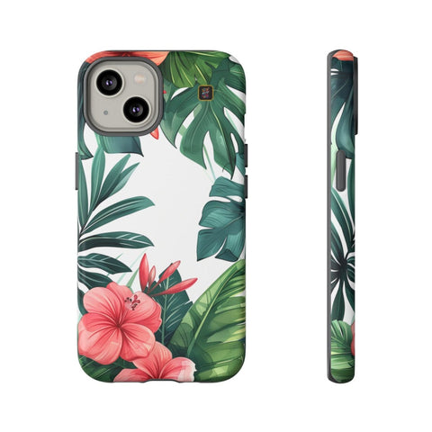 iPhone 14 | 14 Pro | 14 Plus | 14 Pro Max | 15 | 15 Pro | 15 Plus | 15 Pro Max β Botanical,Floral,Hibiscus,Tropical β front-and-side
