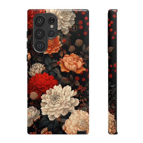 Galaxy S22 | S22 Plus | S22 Ultra | S23 | S23 Plus | S23 Ultra | S24 | S24 Plus | S24 Ultra β CherryBlossoms,Chrysanthemums,FloralWallpaper,IntricateDesign β front-and-side