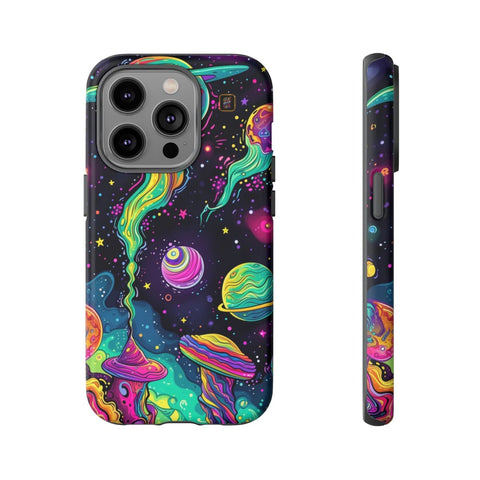 iPhone 14 | 14 Pro | 14 Plus | 14 Pro Max | 15 | 15 Pro | 15 Plus | 15 Pro Max – Cosmic,Enchanted,Planets,Vibrant – front-and-side