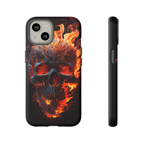 iPhone 14 | 14 Pro | 14 Plus | 14 Pro Max | 15 | 15 Pro | 15 Plus | 15 Pro Max β Blaze,FieryArtwork,Skull,VisualSpectacle β front-and-side