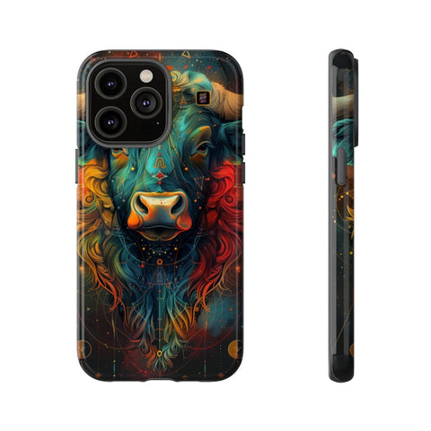 iPhone 14 | 14 Pro | 14 Plus | 14 Pro Max | 15 | 15 Pro | 15 Plus | 15 Pro Max β Astrology,Bull,Colorful,Taurus β front-and-side
