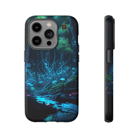 iPhone 14 | 14 Pro | 14 Plus | 14 Pro Max | 15 | 15 Pro | 15 Plus | 15 Pro Max β Bioluminescent,Enchanted,Forest,Mushrooms β front-and-side