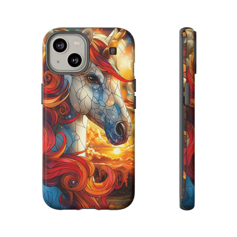 iPhone 14 | 14 Pro | 14 Plus | 14 Pro Max | 15 | 15 Pro | 15 Plus | 15 Pro Max β Enchantment,Fantasy,StainedGlass,Unicorn β front-and-side