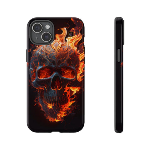 iPhone 14 | 14 Pro | 14 Plus | 14 Pro Max | 15 | 15 Pro | 15 Plus | 15 Pro Max β Blaze,FieryArtwork,Skull,VisualSpectacle β front-and-side