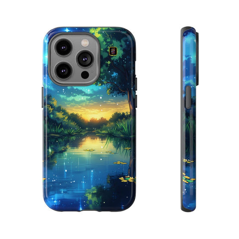 iPhone 14 | 14 Pro | 14 Plus | 14 Pro Max | 15 | 15 Pro | 15 Plus | 15 Pro Max β DreamyNightscape,EnchantedForest,GlowingWaterlilies,StarrySky β front-and-side