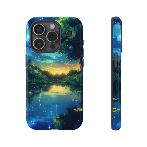 iPhone 14 | 14 Pro | 14 Plus | 14 Pro Max | 15 | 15 Pro | 15 Plus | 15 Pro Max β DreamyNightscape,EnchantedForest,GlowingWaterlilies,StarrySky β front-and-side