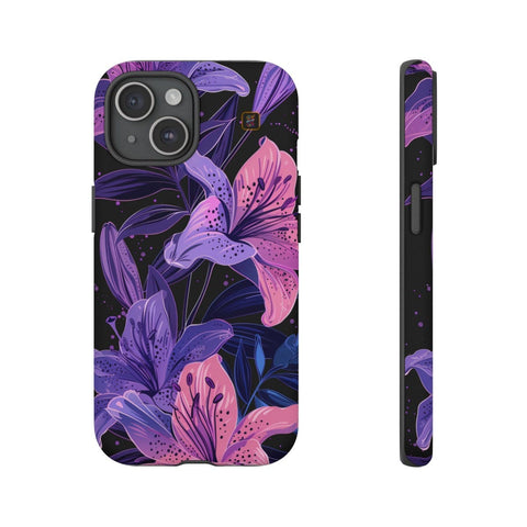 iPhone 14 | 14 Pro | 14 Plus | 14 Pro Max | 15 | 15 Pro | 15 Plus | 15 Pro Max β DarkFantasy,Floral,Intricate,Lilies β front-and-side