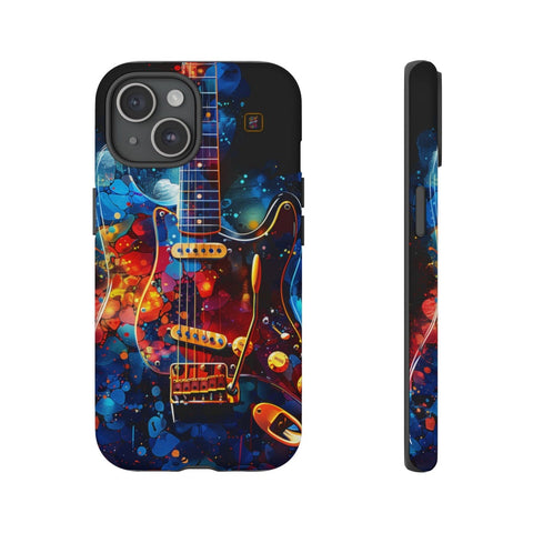 iPhone 14 | 14 Pro | 14 Plus | 14 Pro Max | 15 | 15 Pro | 15 Plus | 15 Pro Max – Abstract,ElectricGuitar,GraffitiArt,Vibrant – front-and-side